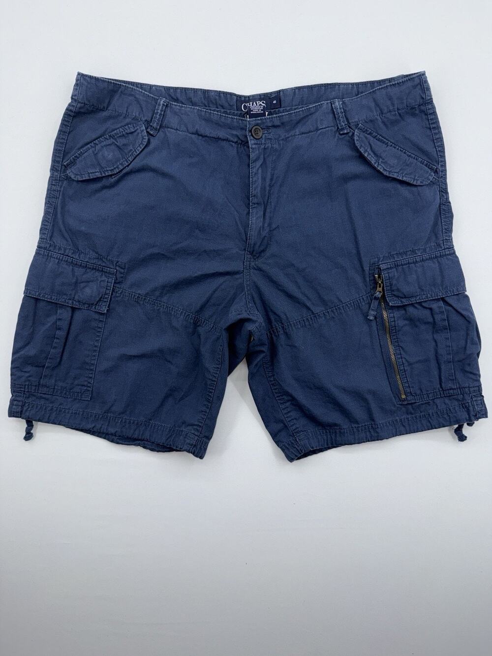 Chap's Mens Cargo Shorts Snap‎ & Zipper Pockets Drawstring Cuffs Size 40